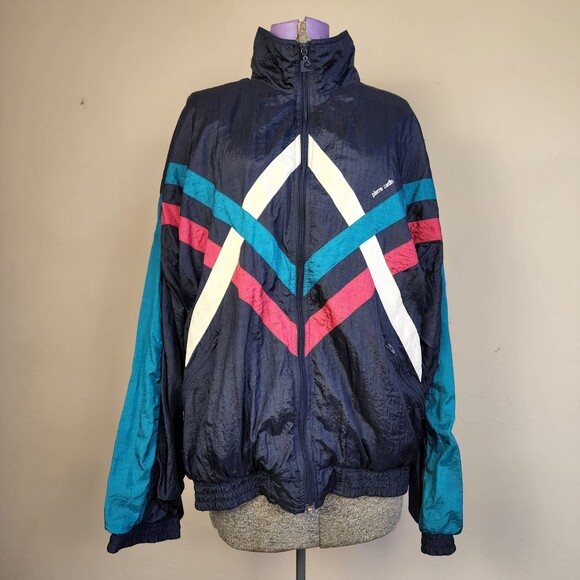 Pierre Cardin Vintage 80s Geometric Windbreaker Jacket Men's Size L - Picture 1 of 5